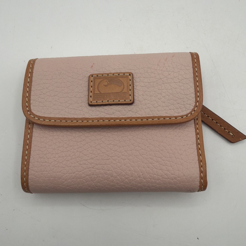 Dooney & Bourke Taupe Women's Trifold Wallet w/ Zip Coin Pocket, Cards Pink